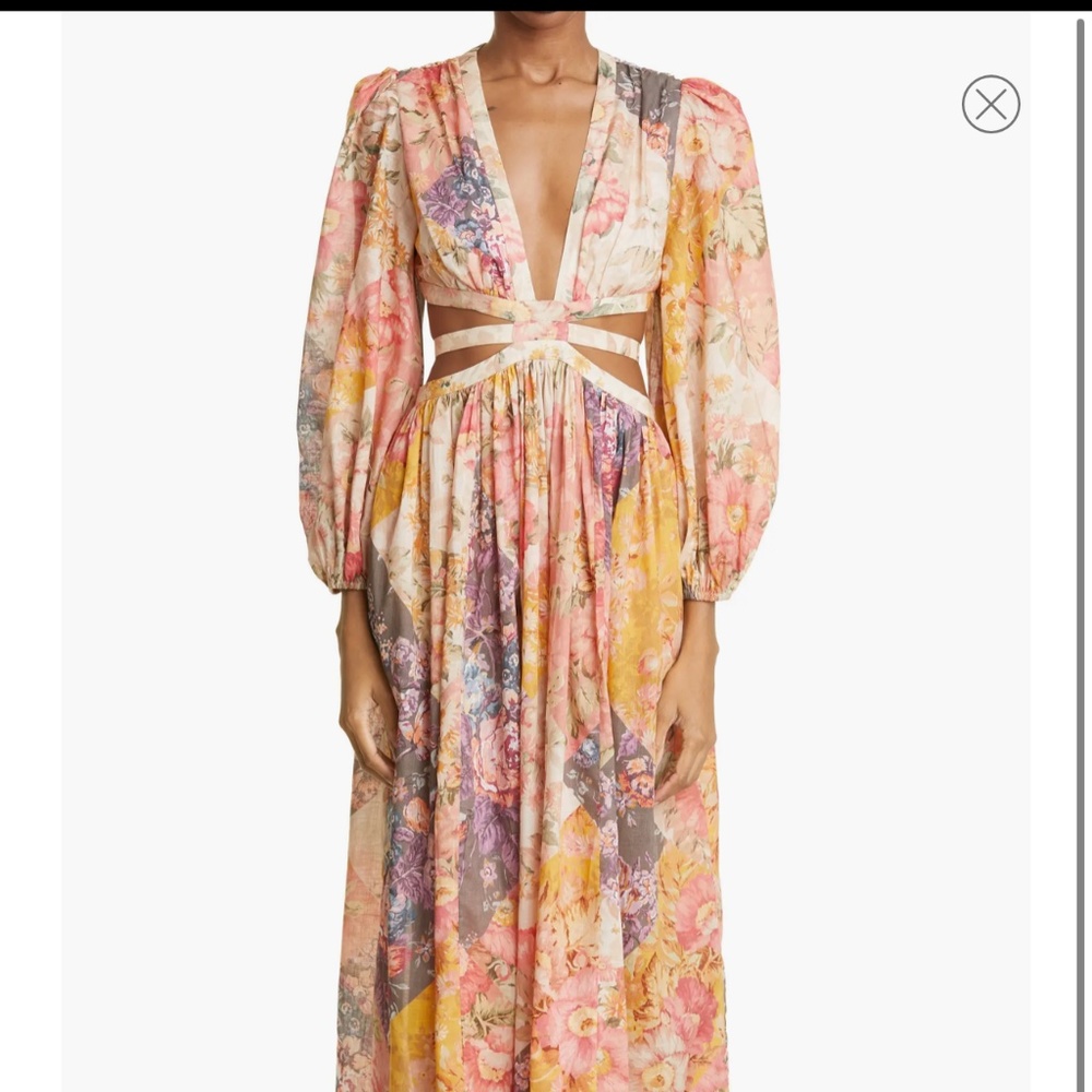 Zimmermann Floral Midi Cutout Dress